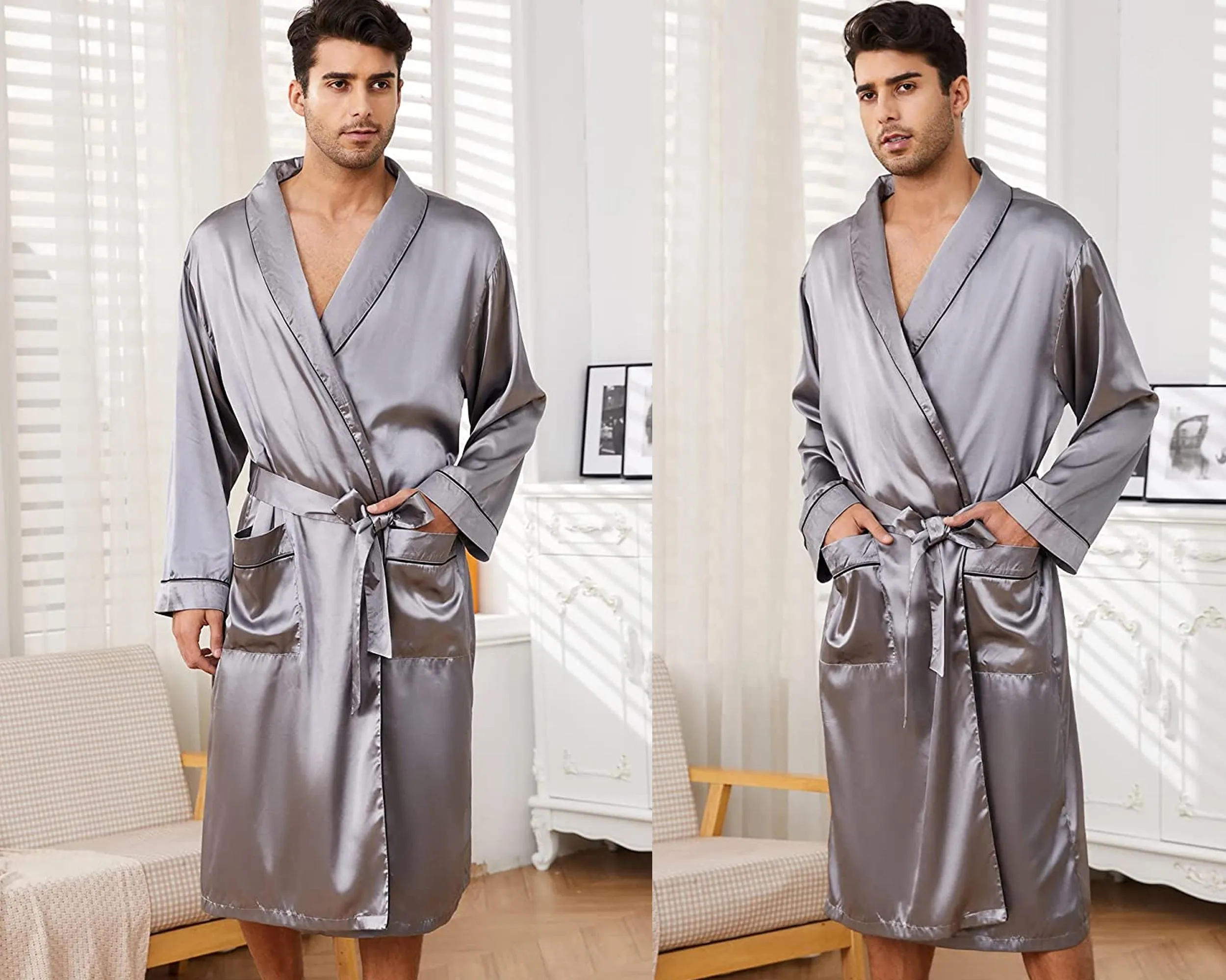 Mens Satin Robe