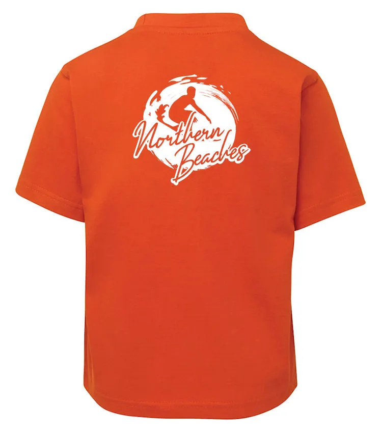 Northern Beaches Surf Childrens T-Shirt (Orange, Double-Sided)