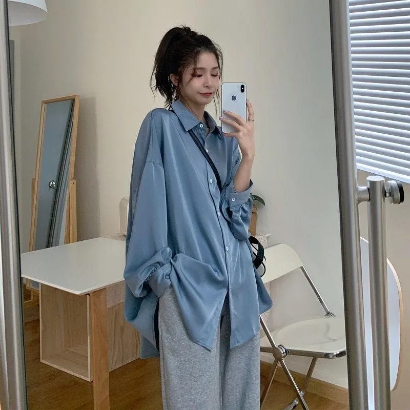 Oversized Shirt With Lantern Sleeves