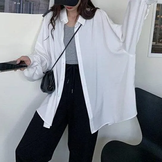 Oversized Shirt With Lantern Sleeves