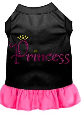 Princess Rhinestone Dress Black With Bright Pink Lg (14)