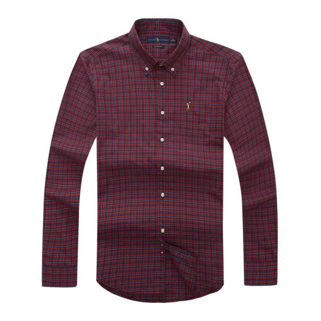 RL Button-Down Crest Logo Longsleeve Shirt Red