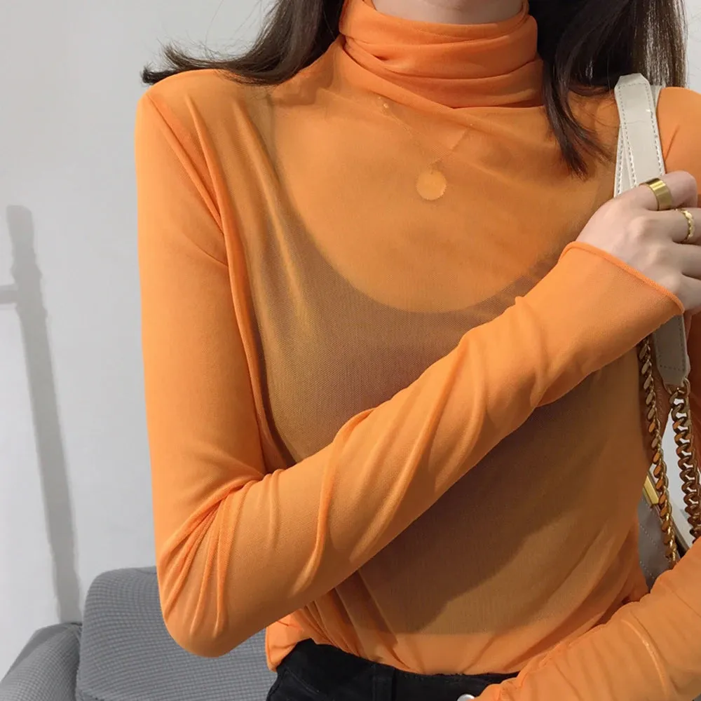 Sheer Mesh Turtleneck (Many Colors!)