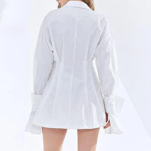 Shirt Dress With Turn-Down Collar And Chest Pocket