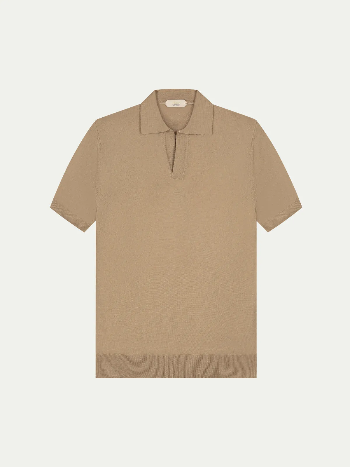 Shortsleeve Buttonless Polo Hazelnut