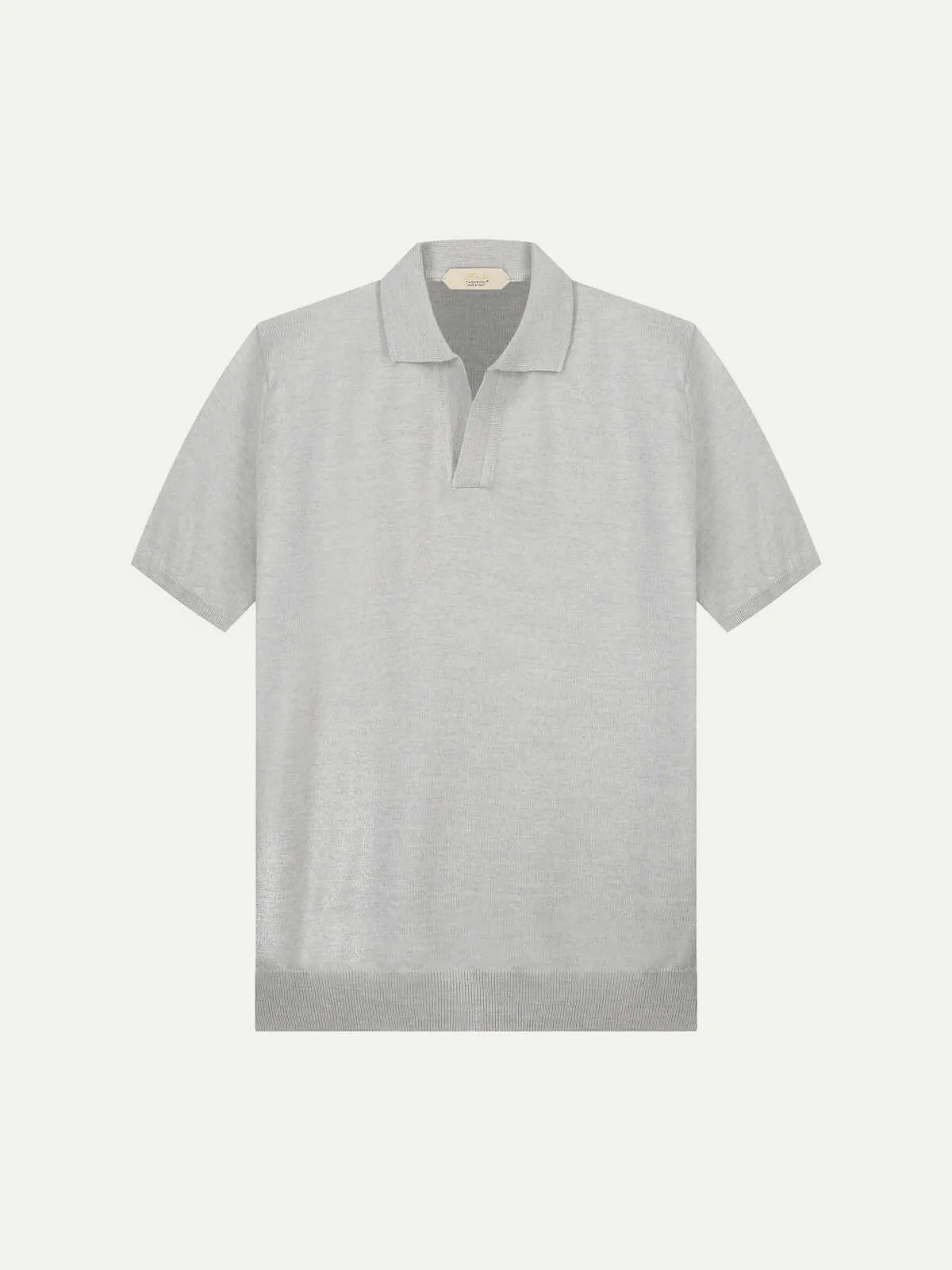 Shortsleeve Buttonless Polo Light Grey