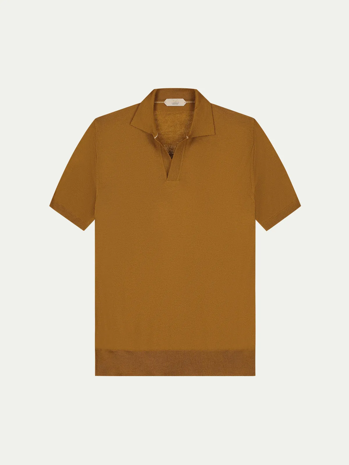 Shortsleeve Buttonless Polo Saffron