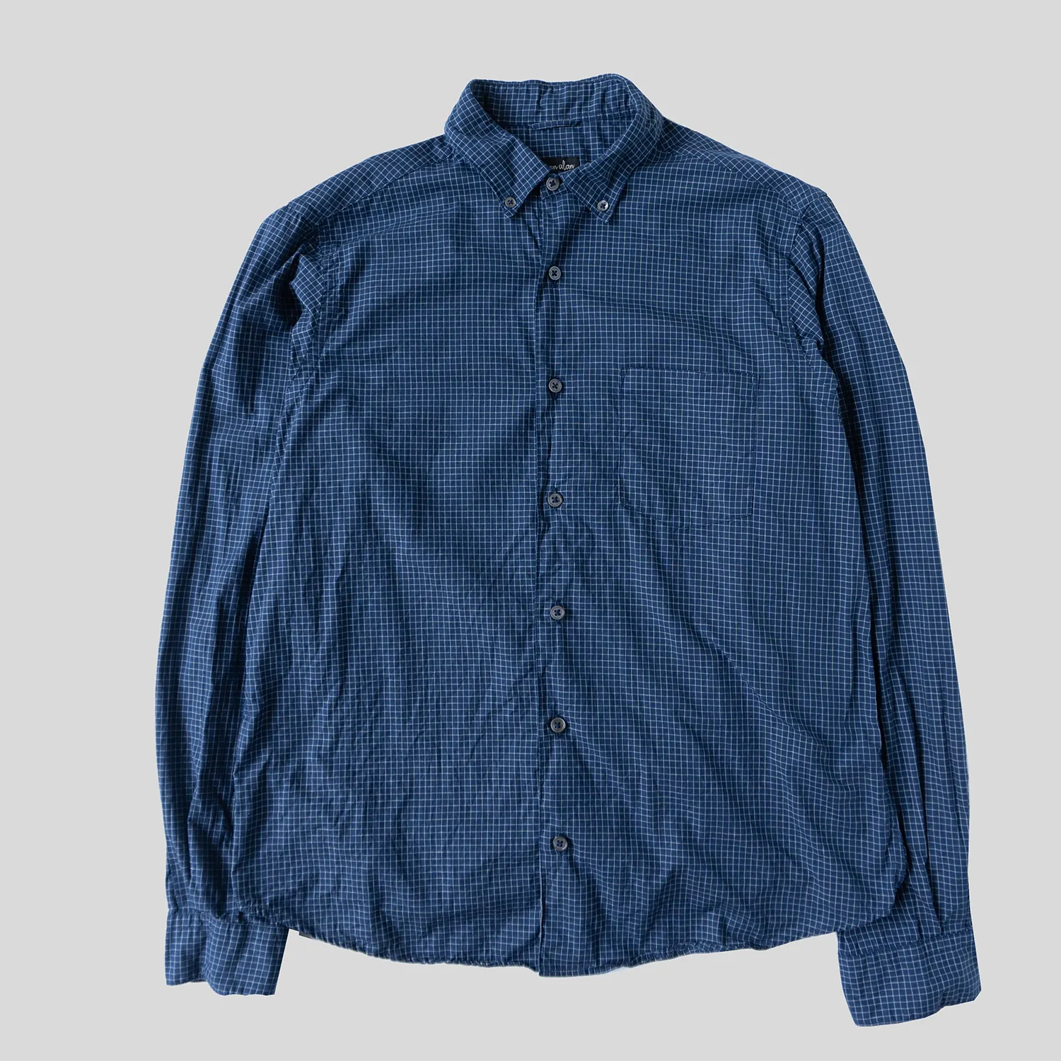 Single Needle Shirt, Blue Tattersall