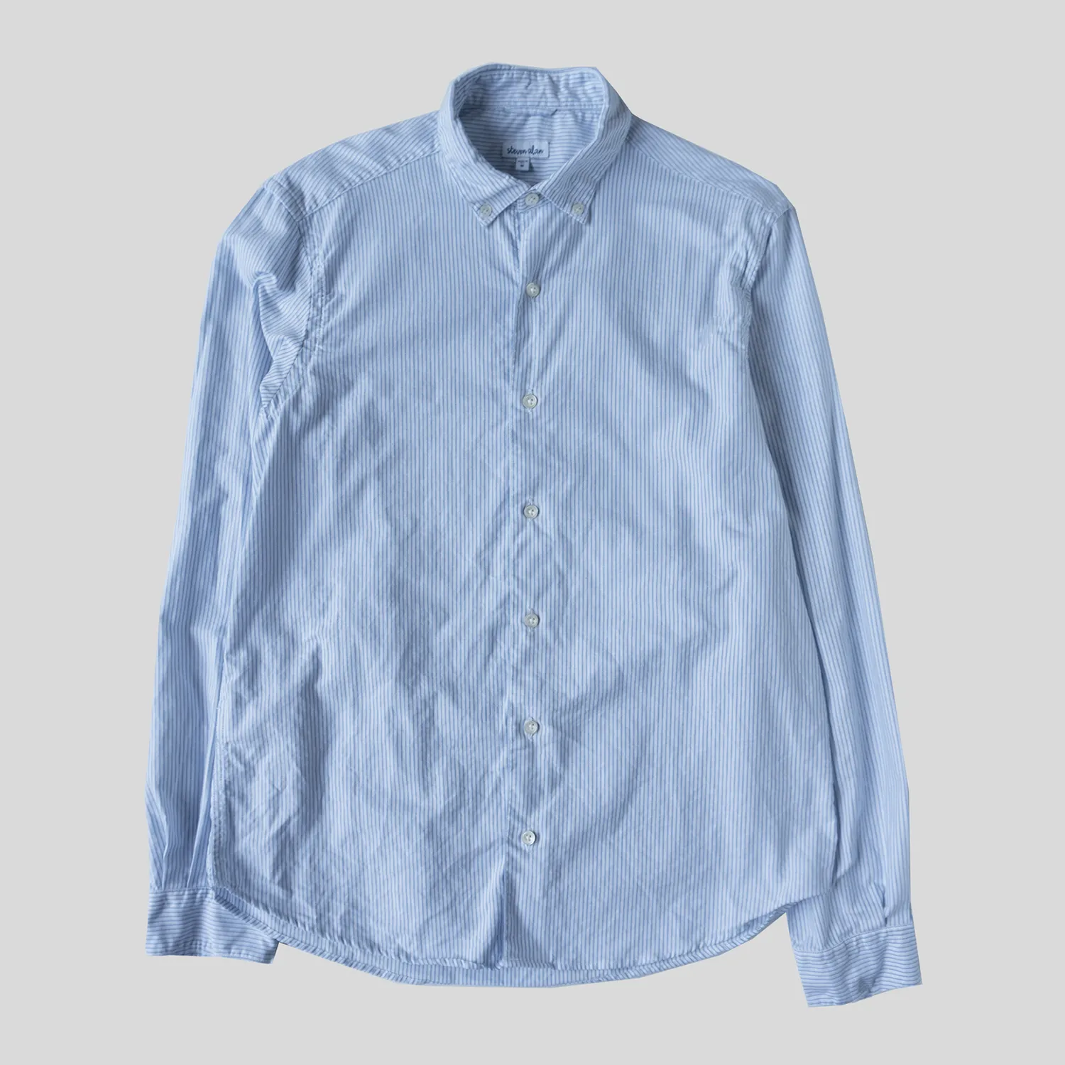 Single Needle Shirt, Cerulean Stripe NP