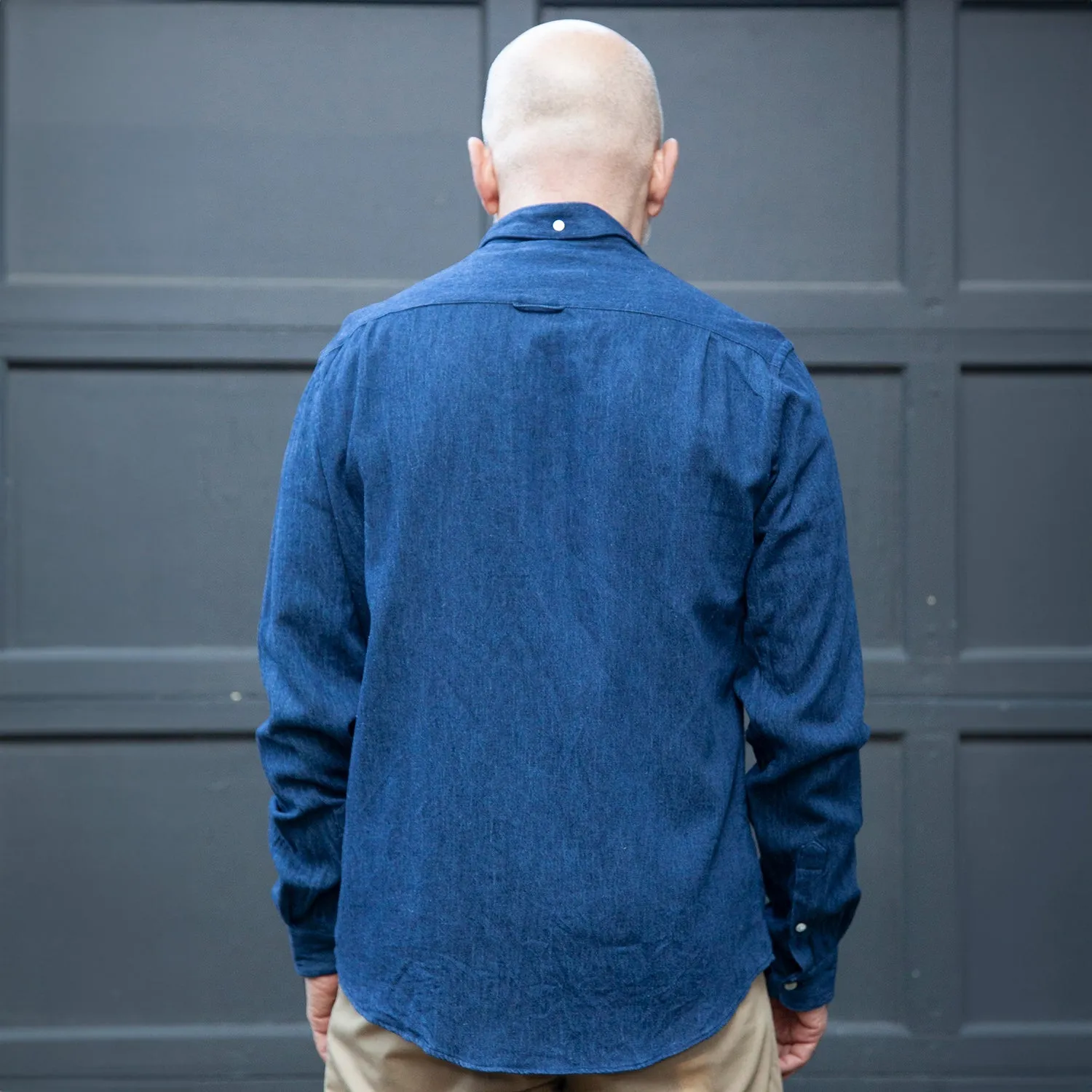 Single Needle Shirt, Denim Dark Blue