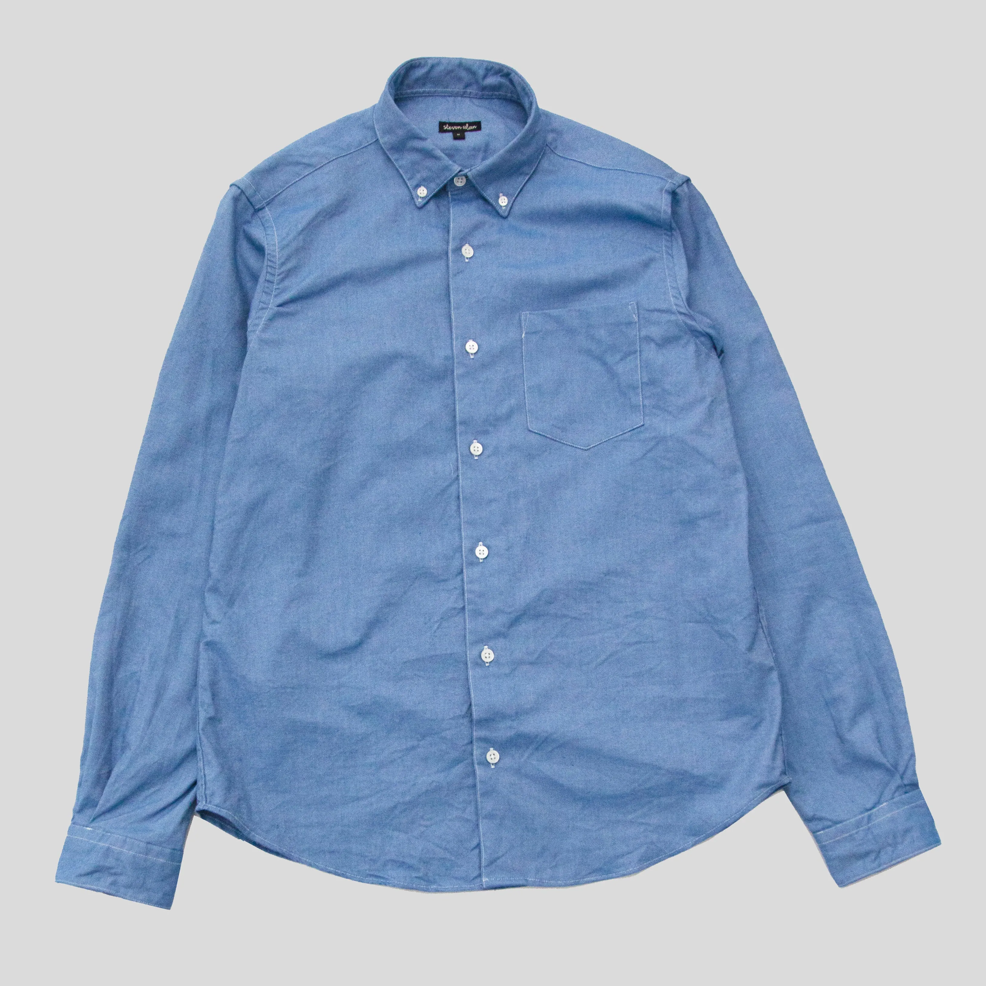 Single Needle Shirt, End on End Light Blue