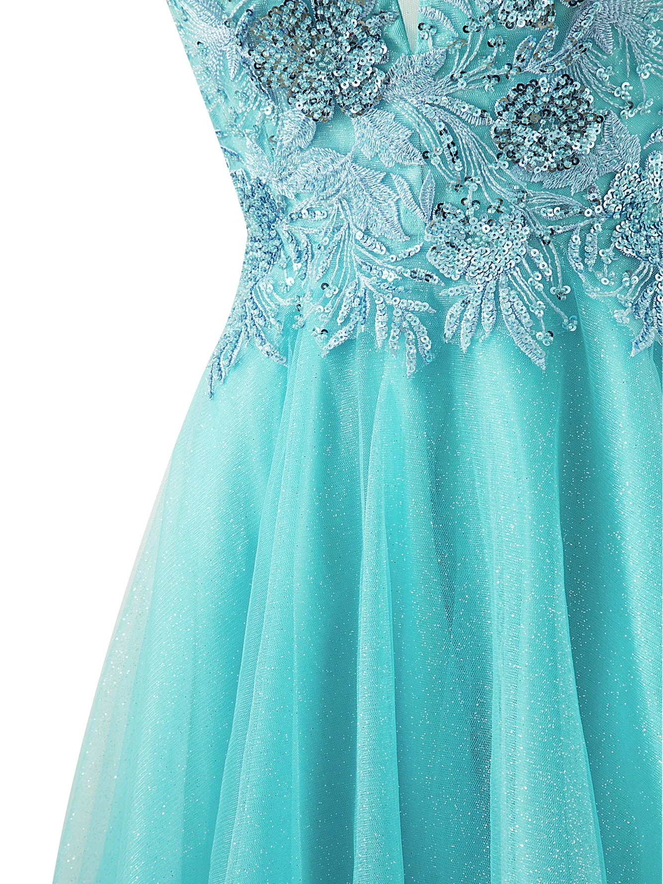 Sofia | A-line Short Spaghetti Strap Glitter Tulle Homecoming Dress