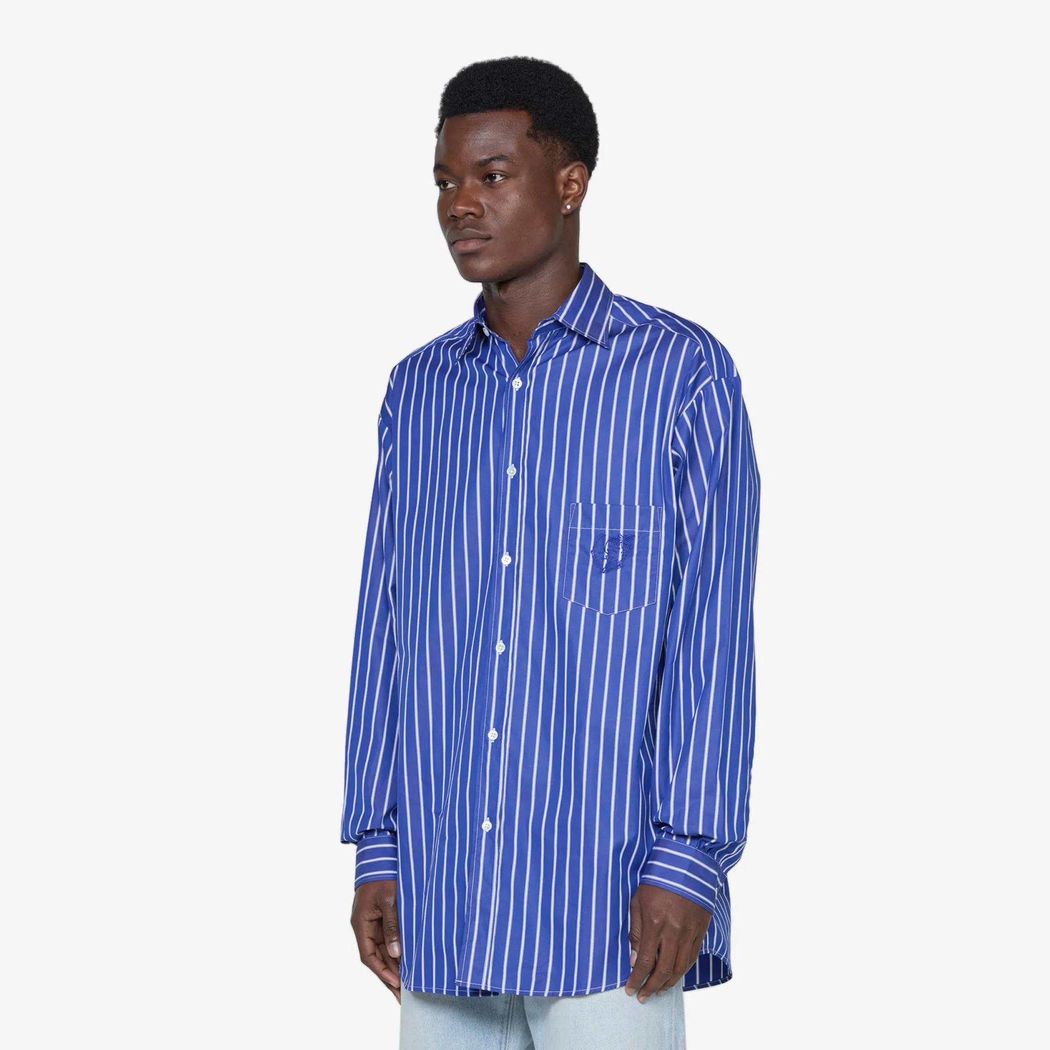 Striped Button Down Shirt Blue Stripe