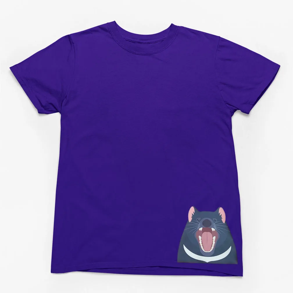 Tasmanian Devil Hem Print Adults T-Shirt (Various Colours)