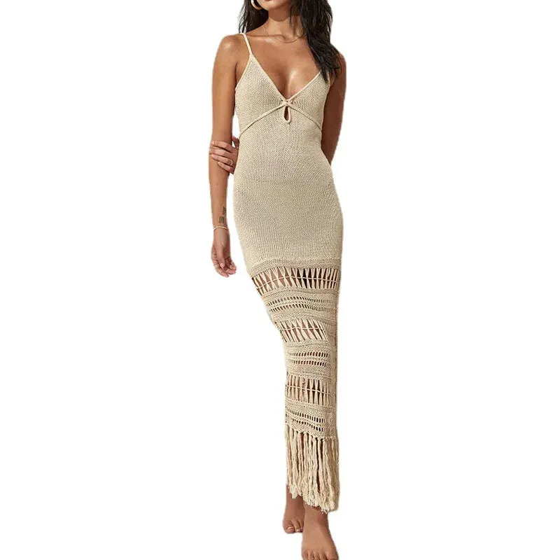 Tassel Crochet Hollow Out Women Casual Dress