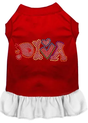 Technicolor Diva Rhinestone Pet Dress Red With White Sm (10)