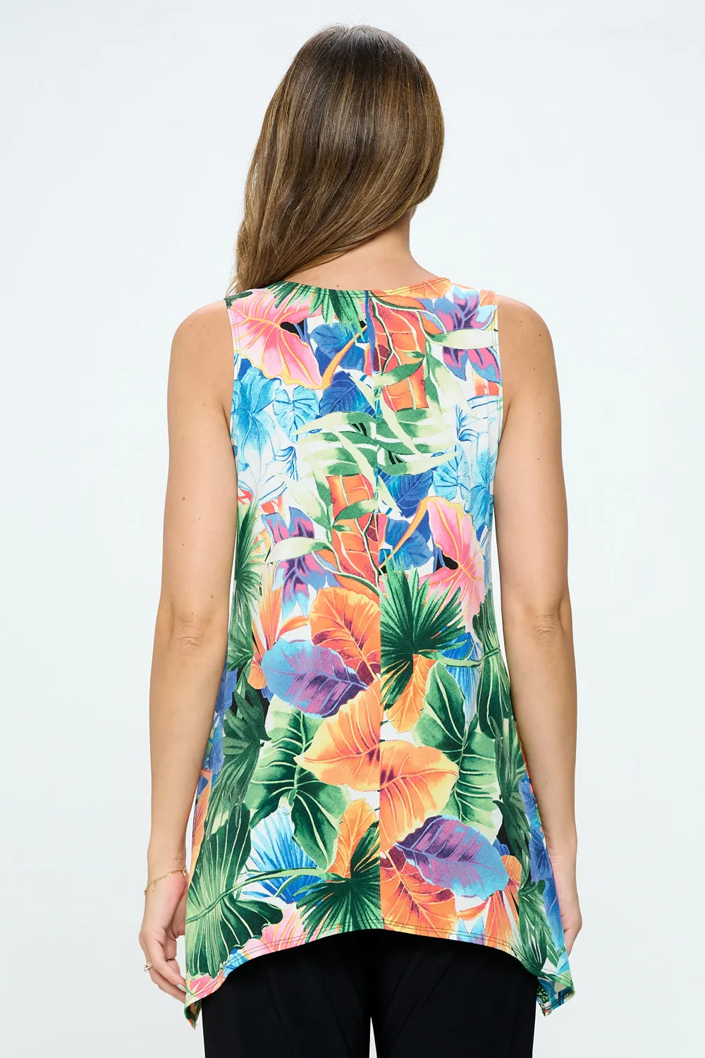 Tropical Paradise HIT Shark Bite Hem Tank- 2057HT-TRP1-W338