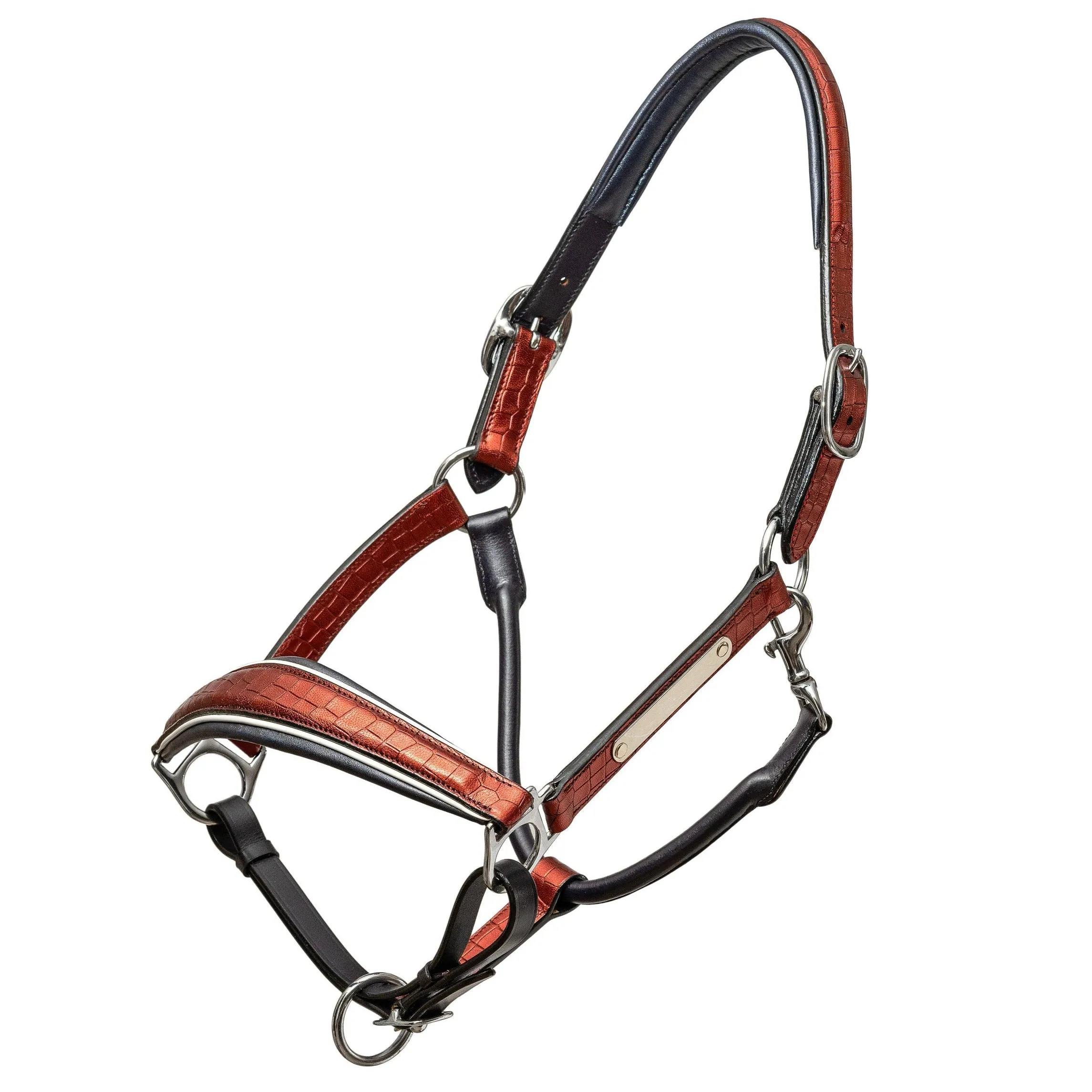 Valor Metallic Red Croc Leather Halter (Pathway to the Podium Collection)