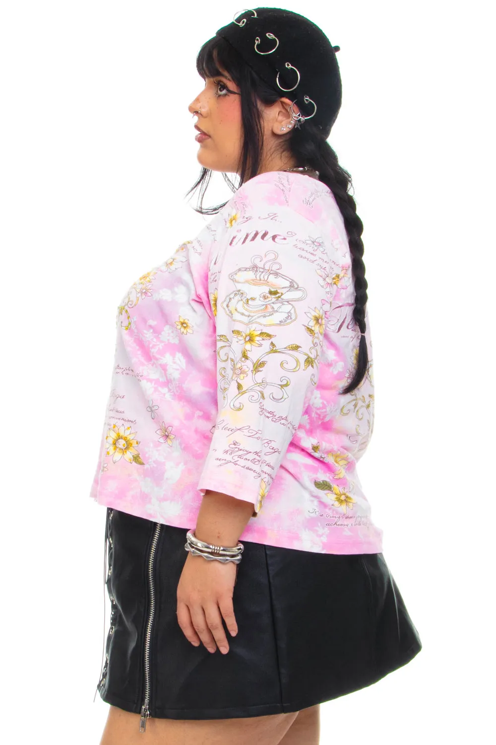 Vintage Y2K Tea Time Pink Long-Sleeve - XL/2X/3X