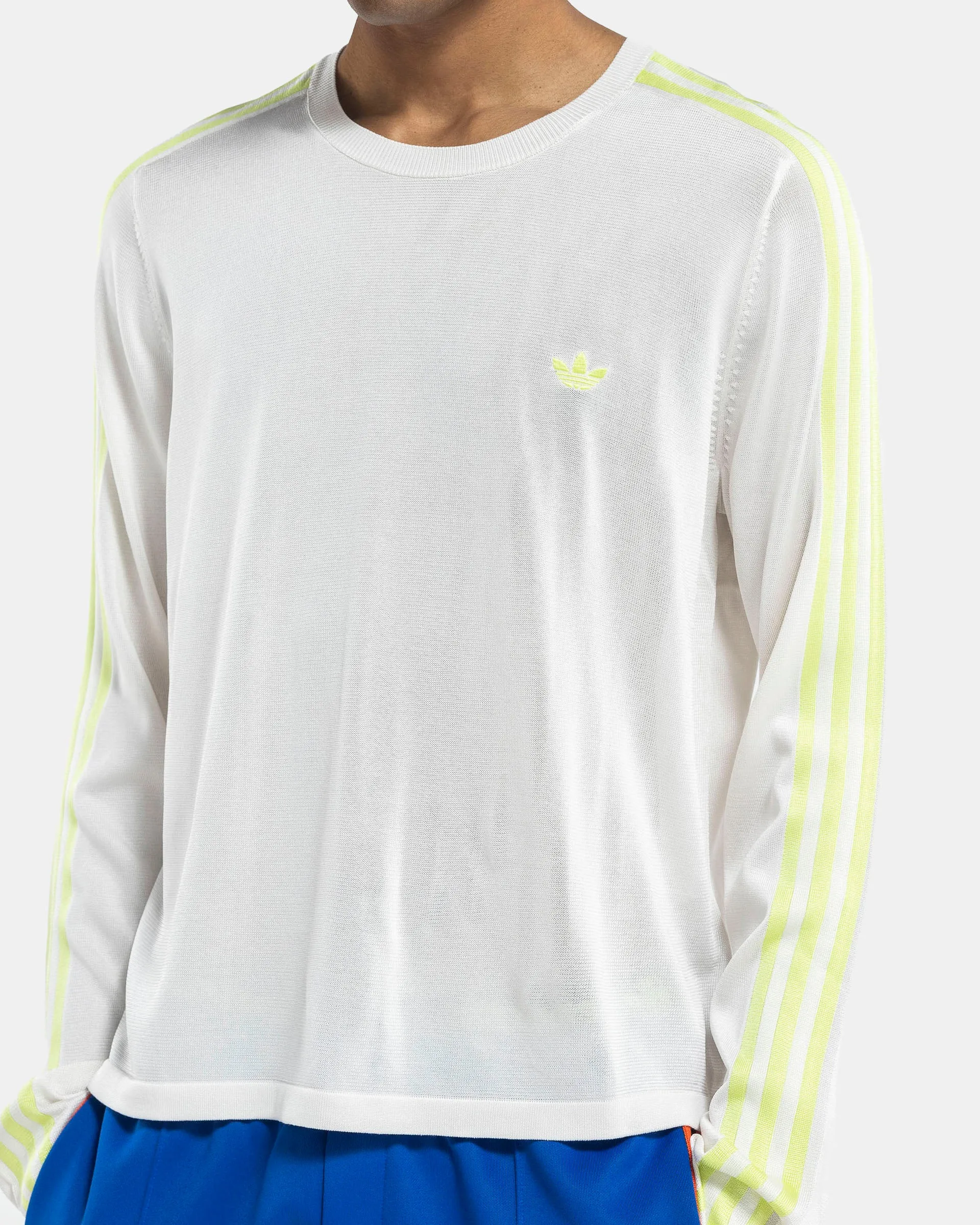 Wales Bonner Knit Long Sleeve T-Shirt in Chalk White