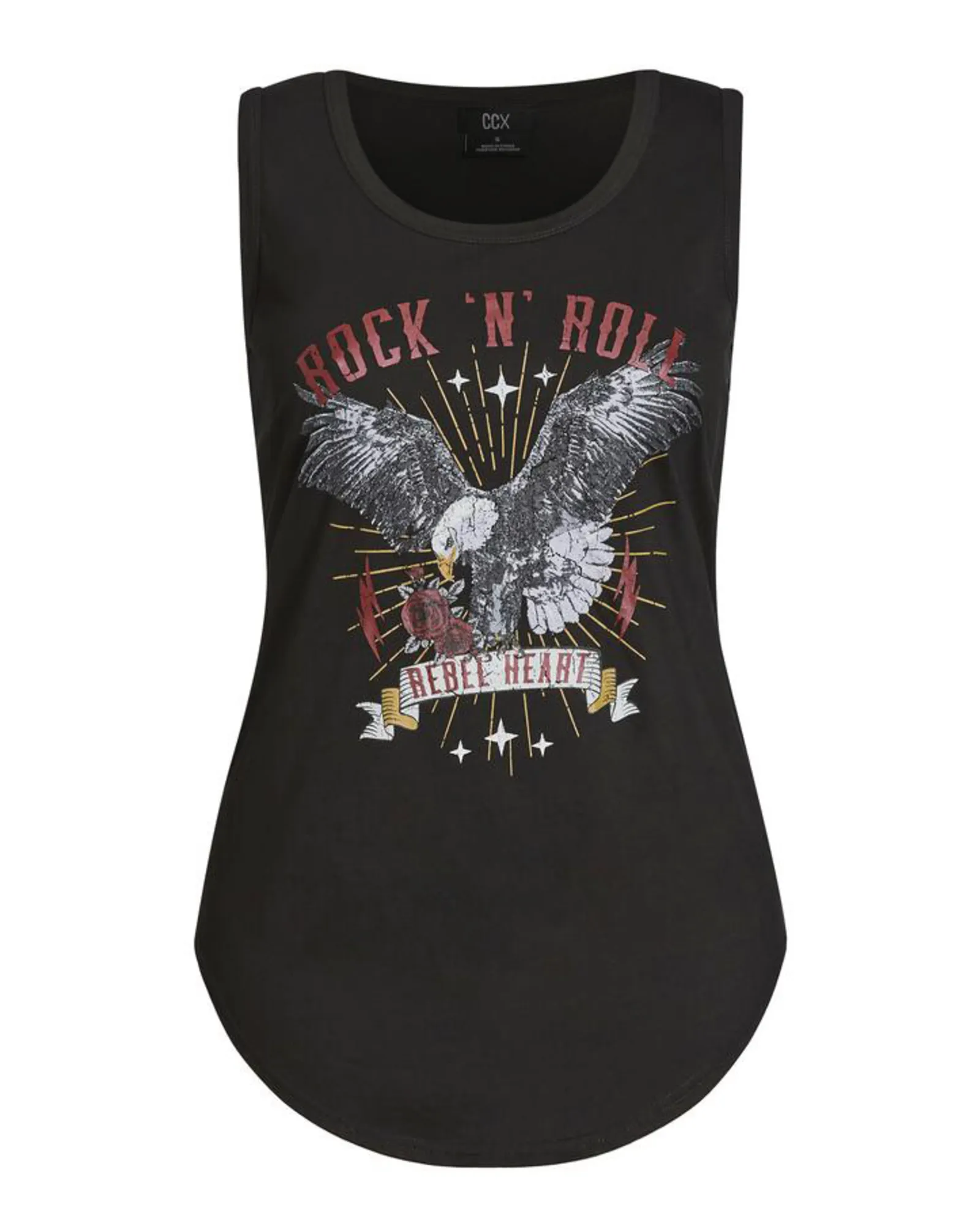 Western Cotton Graphic Tank Top | Black