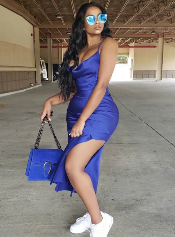 Women Sexy Blue Dress