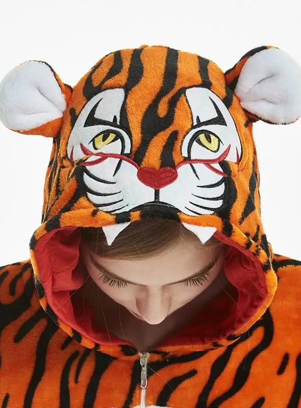 WOMEN TIGER ANIMAL ONESIE PAJAMA WARM ANIMAL SLEEPWEAR