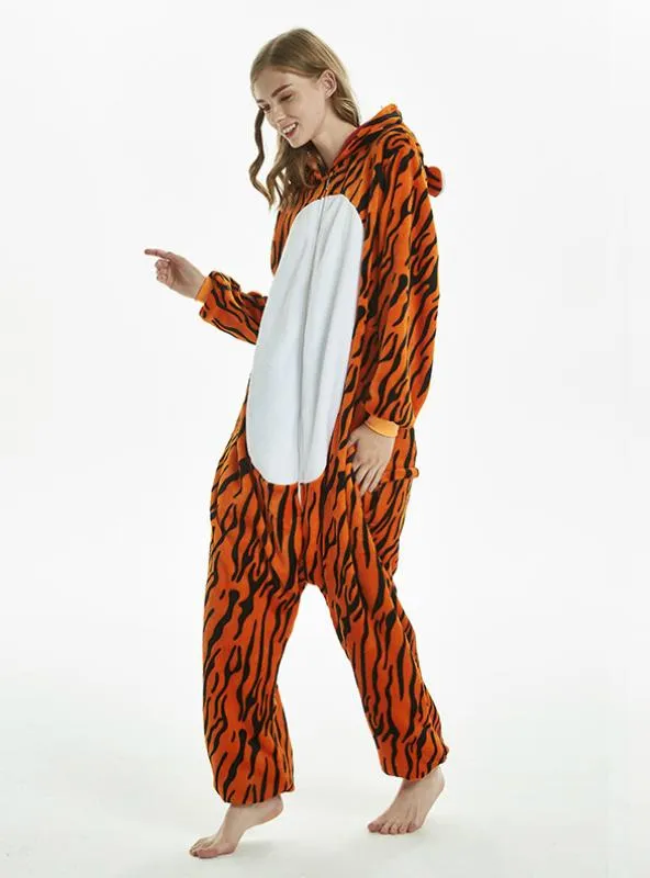 WOMEN TIGER ANIMAL ONESIE PAJAMA WARM ANIMAL SLEEPWEAR