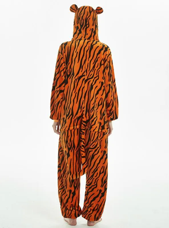 WOMEN TIGER ANIMAL ONESIE PAJAMA WARM ANIMAL SLEEPWEAR