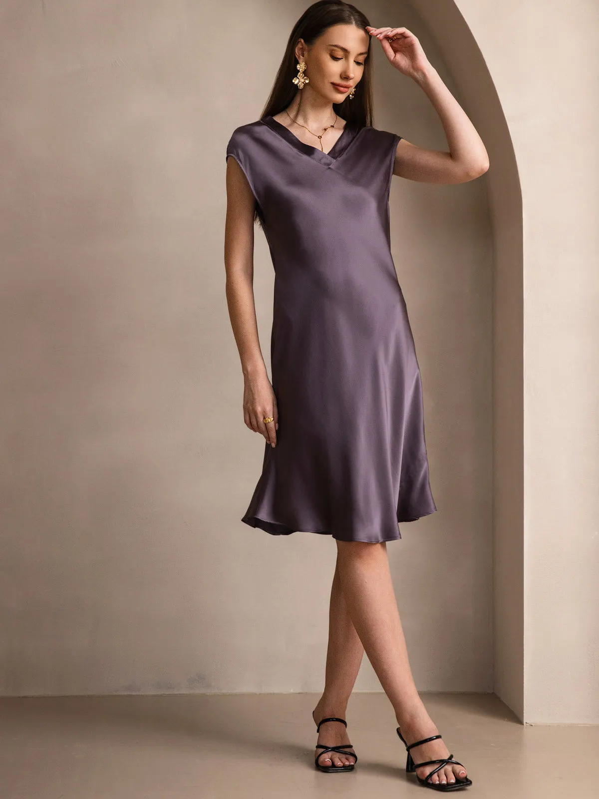 Women's 100% Mulberry Silk Cap Sleeve Nightgown