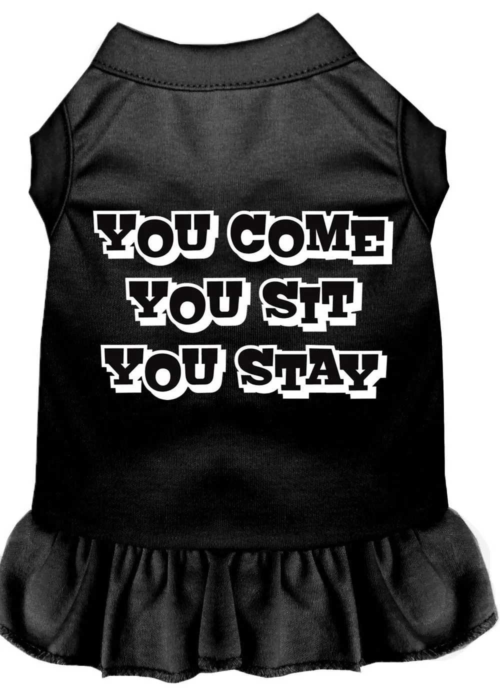 You Come, You Sit, You Stay Screen Print Dress Black Xxl (18)