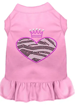 Zebra Heart Rhinestone Dress Light Pink Sm (10)